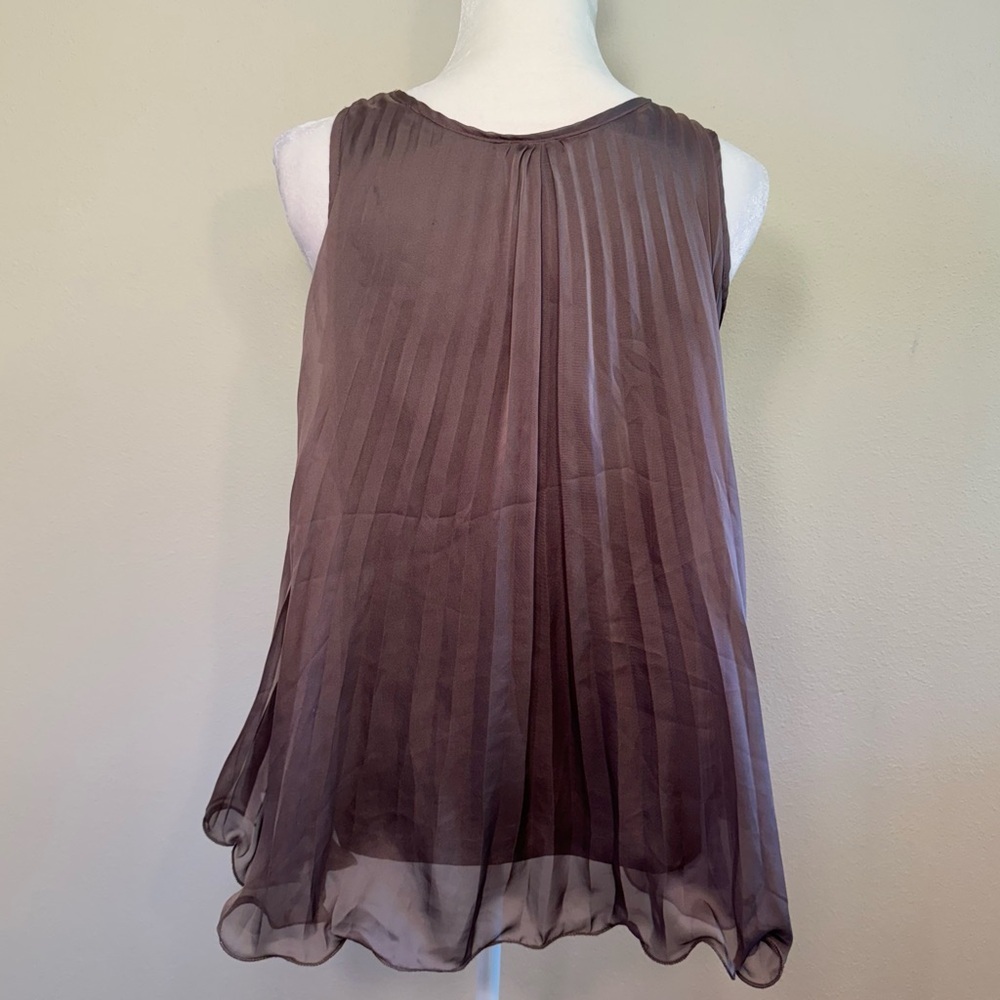 Ya Los Angeles Sleeveless Pleated Sheer Top with Sequin Lining - Picture 11 of 15